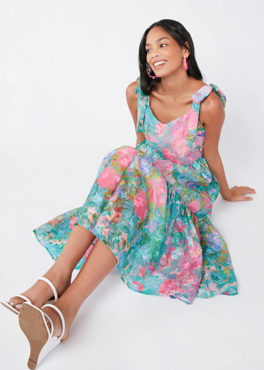 ABBEY GLASS Maya Dress Vivid Bloom Organza - green Glynis' Closet ABBEY GLASS Maya Dress Vivid Bloom Organza - green Glynis' Closet