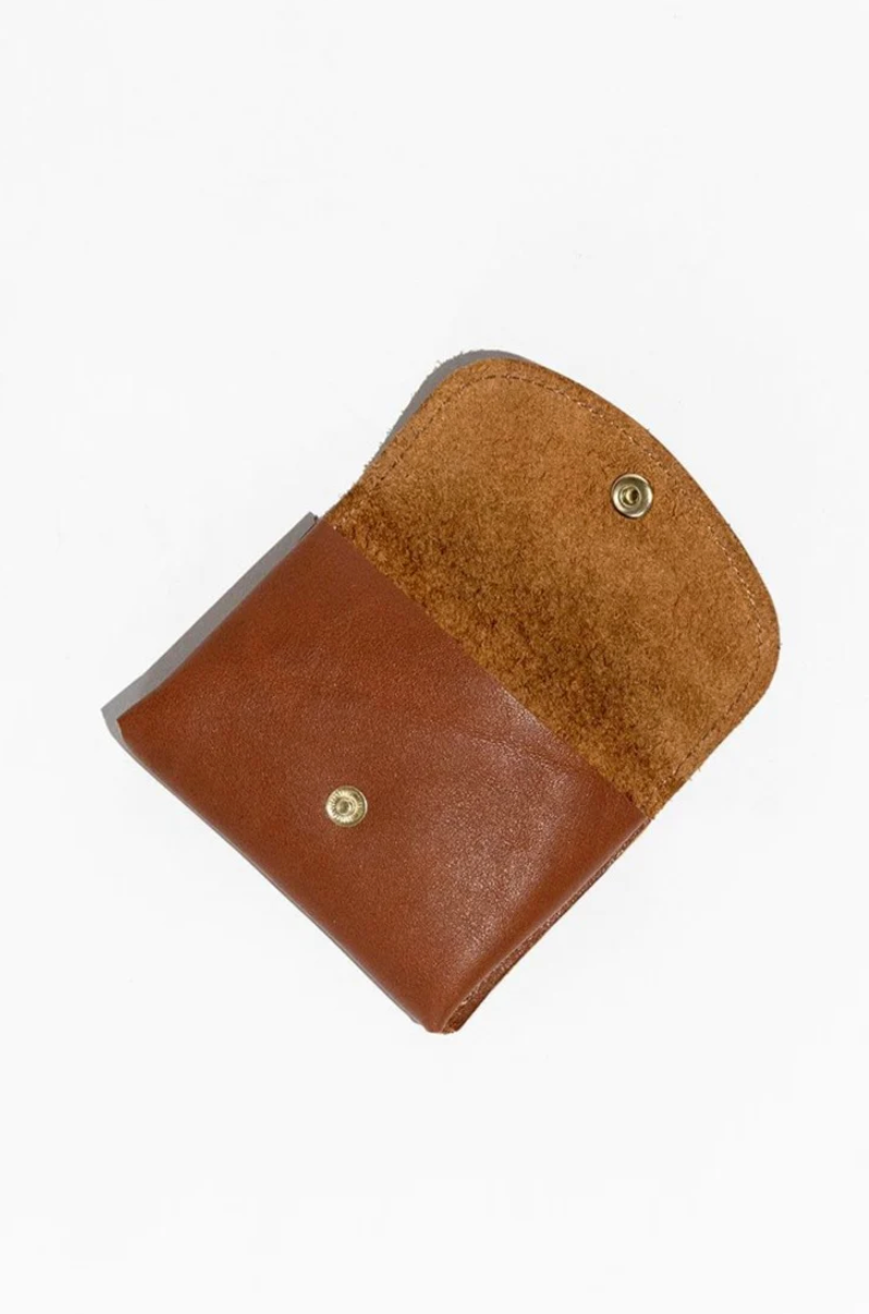 R. RIVETER Ida Mini Envelope Card Holder - tan leather