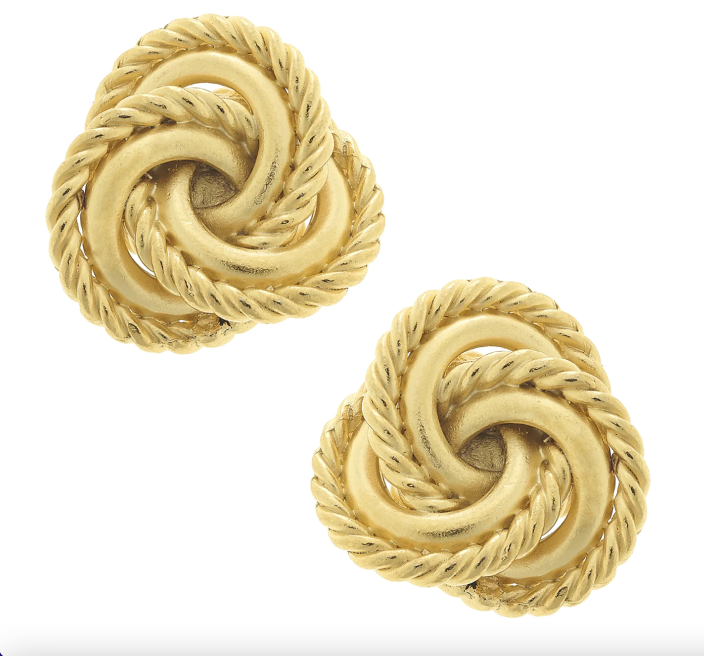 SUSAN SHAW Knotted Gold Clip Earrings - pearl