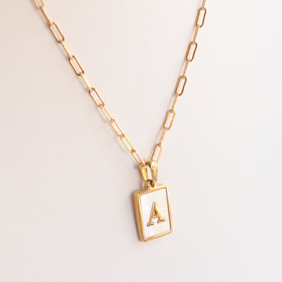 3 PEARLS Gold Pearl Initial Necklace
