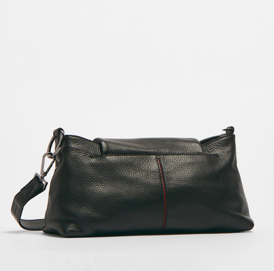 HAMMITT VIP Satchel Leather Shoulder Bag - black/gunmetal