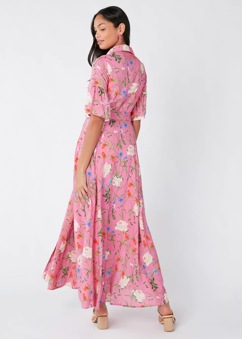 ABBEY GLASS Charlotte Gown Tossed Floral - pink