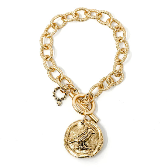 Load image into Gallery viewer, POWERBEADS BY JEN Twisted Chain Toggle Bracelet featuring Jen&amp;#39;s Personal Cardinal
