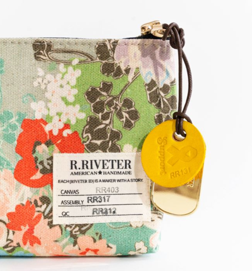 Load image into Gallery viewer, R. RIVETER Lucy Canvas Zipper Pouch - garden bouquet
