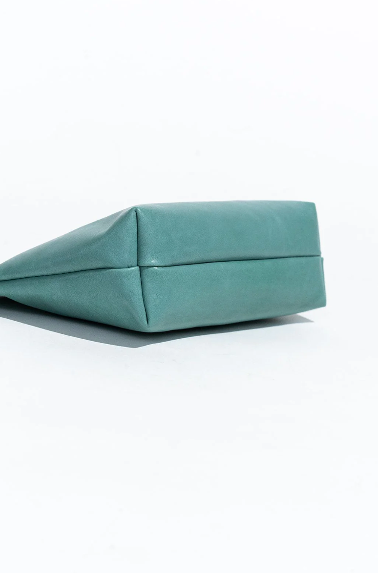 Load image into Gallery viewer, R. RIVETER Naomi Leather Clutch - Aqua Haze
