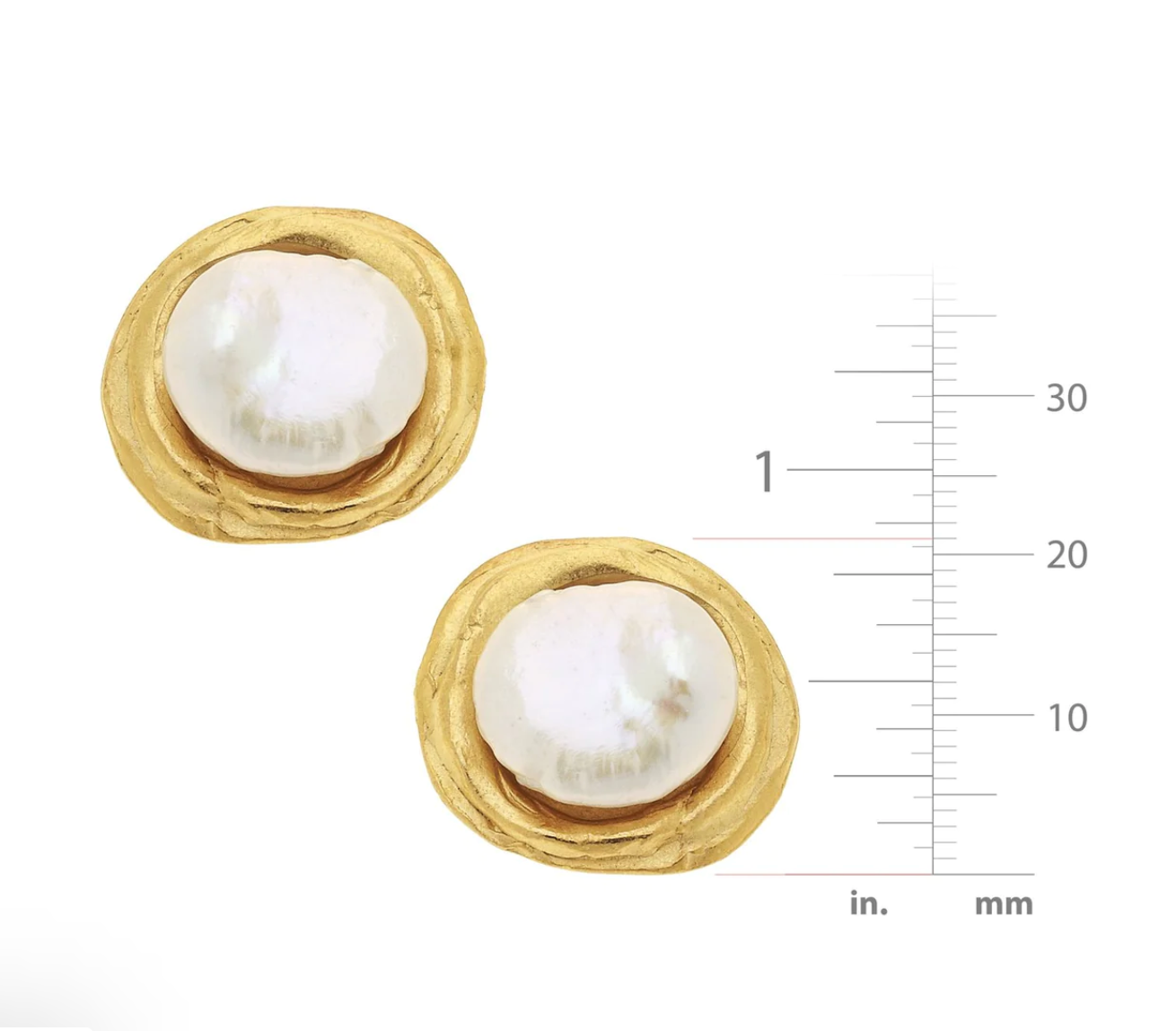 SUSAN SHAW Gold with White Coil Pearl CLIP Earrings - gold