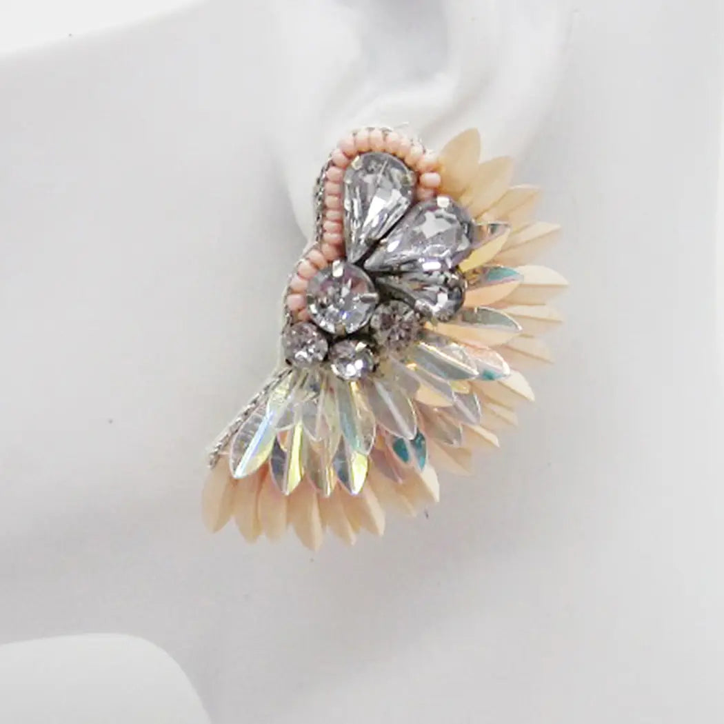 Load image into Gallery viewer, FABULOUS MJ Colorful Beaded Feather Statement Post Earrings - NTRSIL
