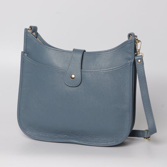 Saddle Leather Bag - stone blue