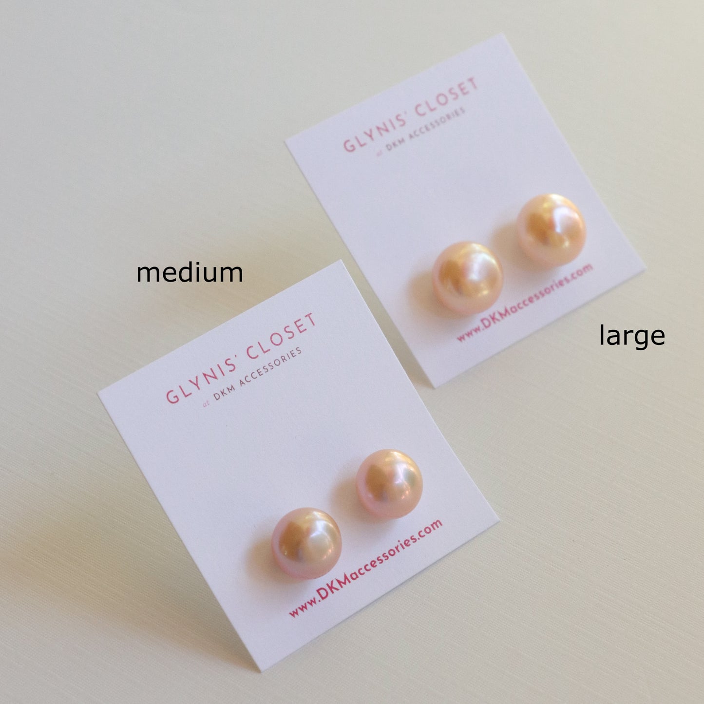 Load image into Gallery viewer, Medium Freshwater Pearl Stud Earrings - silver/pink
