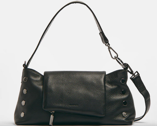 Load image into Gallery viewer, HAMMITT VIP Satchel Leather Shoulder Bag - black/gunmetal
