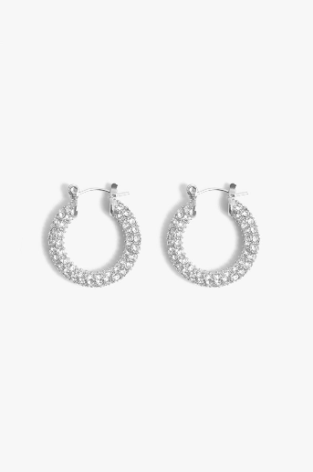 Load image into Gallery viewer, MARRIN COSTELLO Audrey Hoops - diamond - silver
